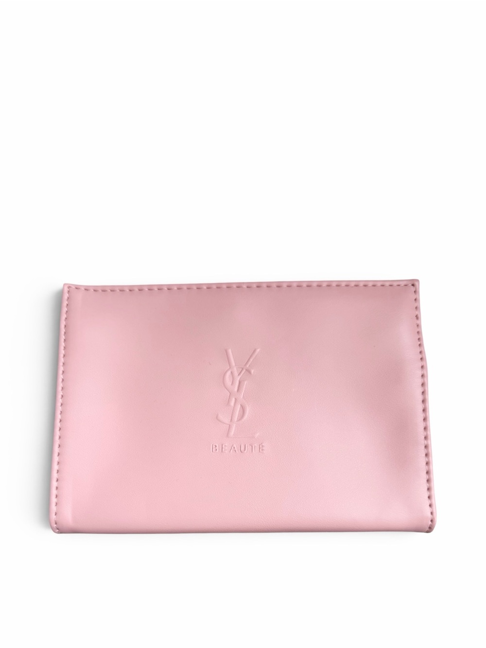 YSL Beauty Pink Cosmetic Makeup Pouch Clutch Snap Closure